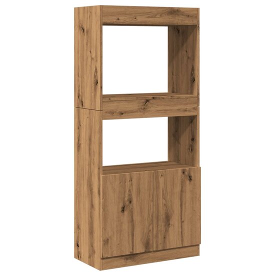 Hoge Kast 63X33X Bewerkt Hout Artisanaal Kleurig Eiken 63 cm 140 cm