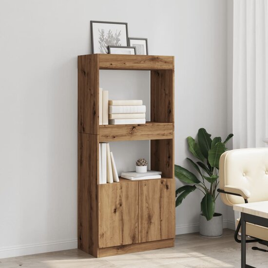 Hoge Kast 63X33X Bewerkt Hout Artisanaal Kleurig Eiken 63 cm 140 cm