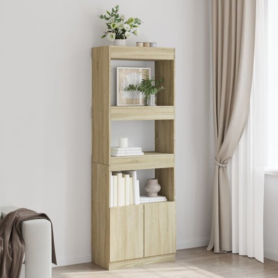 Hoge Kast 63X33X Bewerkt Hout Kleurig Sonoma Eiken 63 cm 180 cm