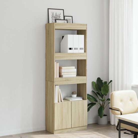 Hoge Kast 63X33X Bewerkt Hout Kleurig Sonoma Eiken 63 cm 180 cm
