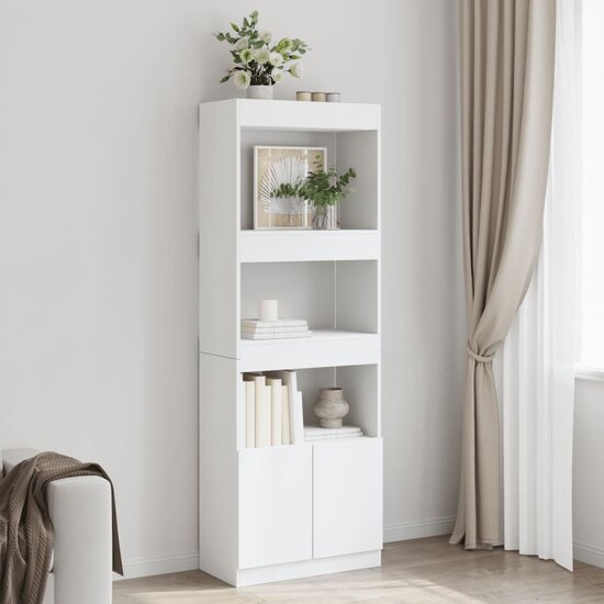 Hoge Kast 63X33X Bewerkt Hout Wit 63 cm 180 cm