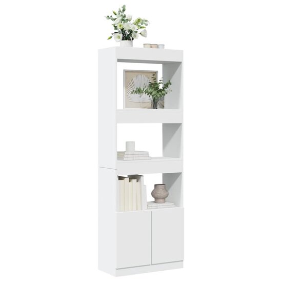 Hoge Kast 63X33X Bewerkt Hout Wit 63 cm 180 cm
