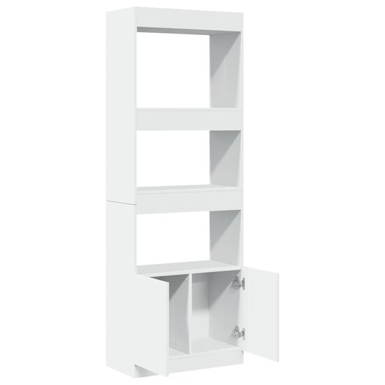 Hoge Kast 63X33X Bewerkt Hout Wit 63 cm 180 cm