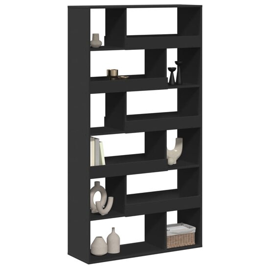 Kamerscherm 100x33x187,5 cm bewerkt hout zwart
