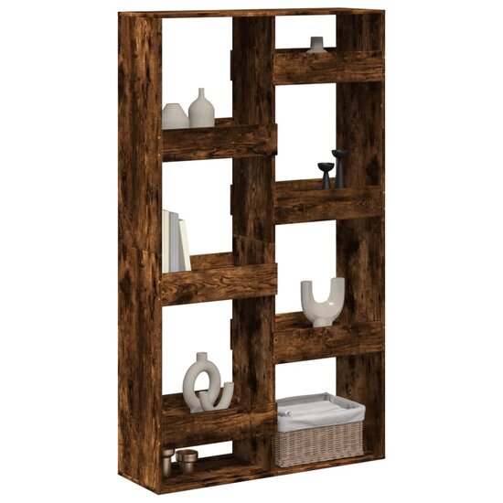 Kamerscherm 100x33x175 cm bewerkt hout gerookt eikenkleurig