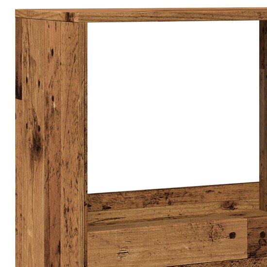 Kamerscherm 100x33x175 cm bewerkt hout oud houtkleurig
