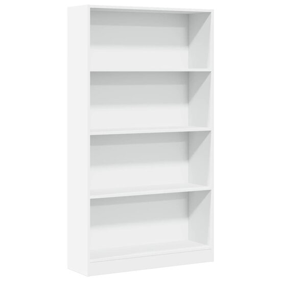 Boekenkast 80x24x143 cm bewerkt hout wit