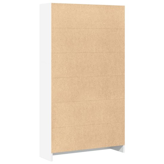 Boekenkast 80x24x143 cm bewerkt hout wit