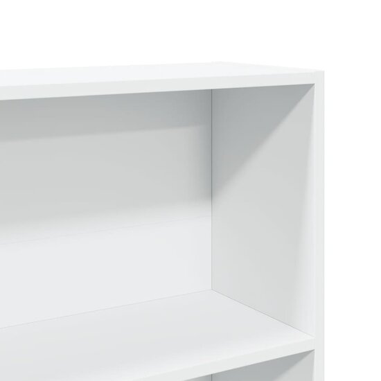 Boekenkast 80x24x143 cm bewerkt hout wit