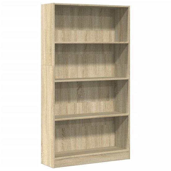 Boekenkast 80x24x143 cm bewerkt hout sonoma eikenkleurig