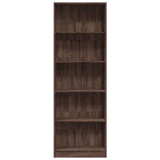 Boekenkast 60x24x176 cm bewerkt hout bruin eikenkleurig