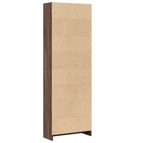 Boekenkast 60x24x176 cm bewerkt hout bruin eikenkleurig
