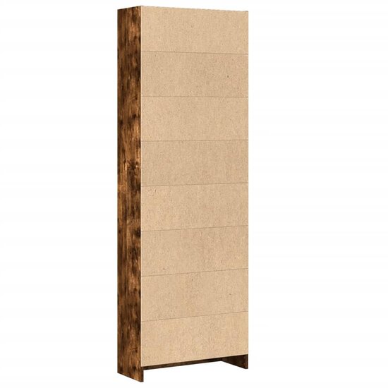 Boekenkast 60x24x176 cm bewerkt hout gerookt eikenkleurig