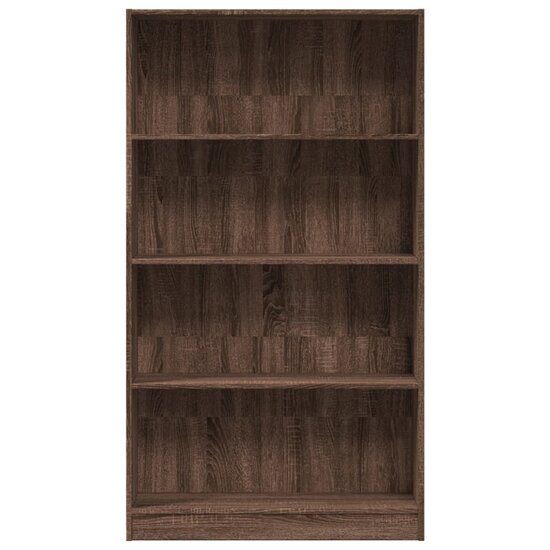 Boekenkast 80x24x143 cm bewerkt hout bruin eikenkleurig