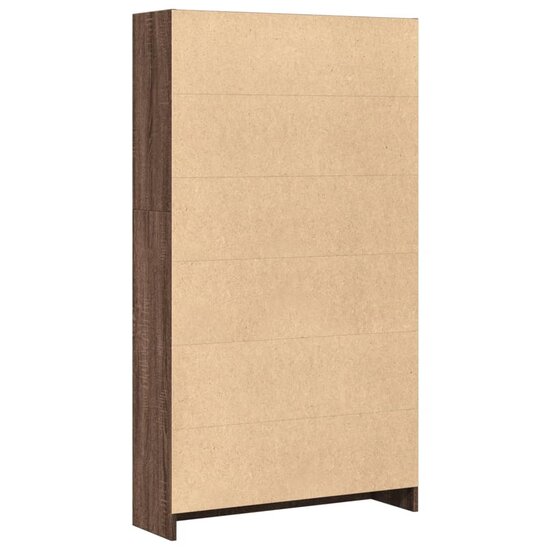 Boekenkast 80x24x143 cm bewerkt hout bruin eikenkleurig