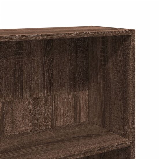 Boekenkast 80x24x143 cm bewerkt hout bruin eikenkleurig