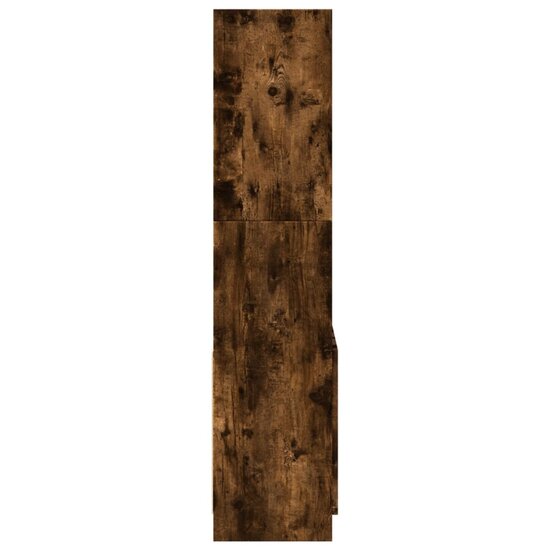 Hoge kast 63x33x140 cm bewerkt hout gerookt eikenkleurig