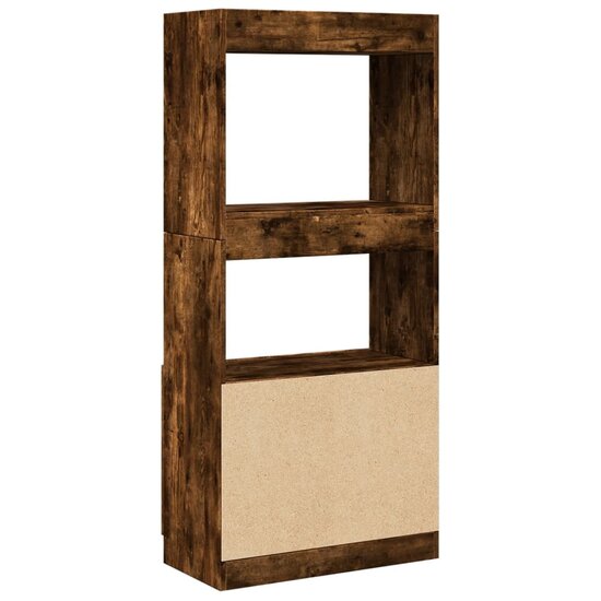 Hoge kast 63x33x140 cm bewerkt hout gerookt eikenkleurig