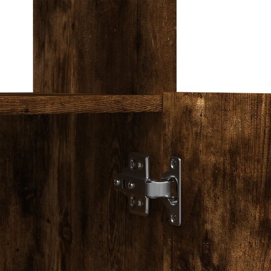 Hoge kast 63x33x140 cm bewerkt hout gerookt eikenkleurig