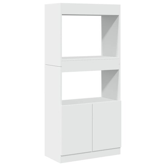 Hoge kast 63x33x140 cm bewerkt hout wit