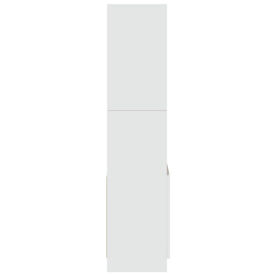 Hoge kast 63x33x140 cm bewerkt hout wit