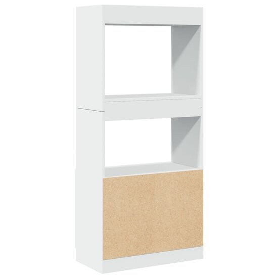 Hoge kast 63x33x140 cm bewerkt hout wit