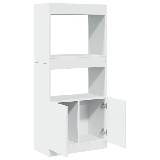Hoge kast 63x33x140 cm bewerkt hout wit