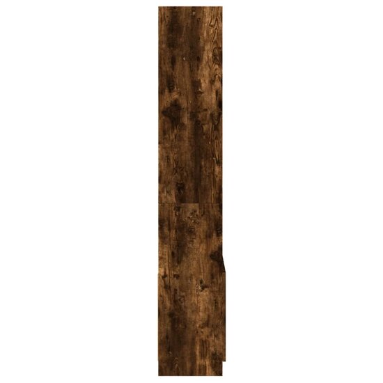 Hoge kast 63x33x180 cm bewerkt hout gerookt eikenkleurig
