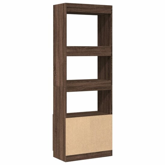 Hoge kast 63x33x180 cm bewerkt hout bruin eikenkleurig