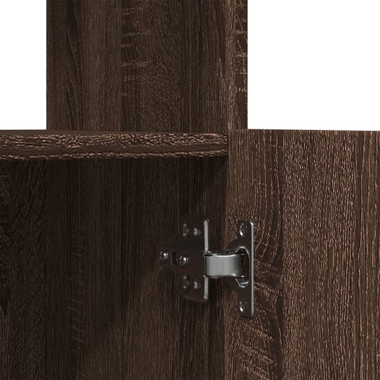 Hoge kast 63x33x180 cm bewerkt hout bruin eikenkleurig