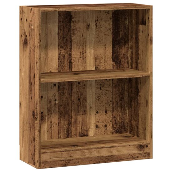 Boekenkast 60x24x76 cm bewerkt hout oud houtkleurig