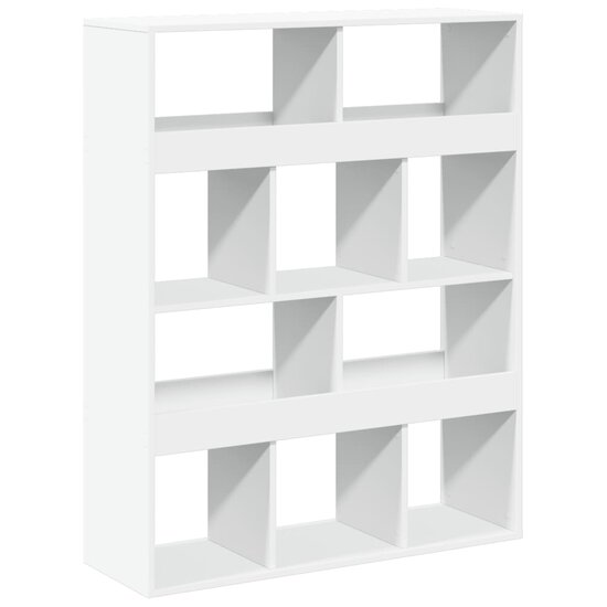Boekenkast 100x33x125,5 cm bewerkt hout wit