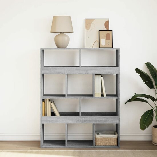 Boekenkast 100x33x125,5 cm bewerkt hout grijs sonoma eikenkleur