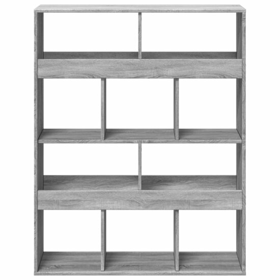 Boekenkast 100x33x125,5 cm bewerkt hout grijs sonoma eikenkleur