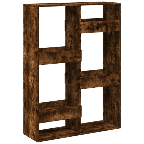 Boekenkast 100x33x135 cm bewerkt hout gerookt eikenkleurig