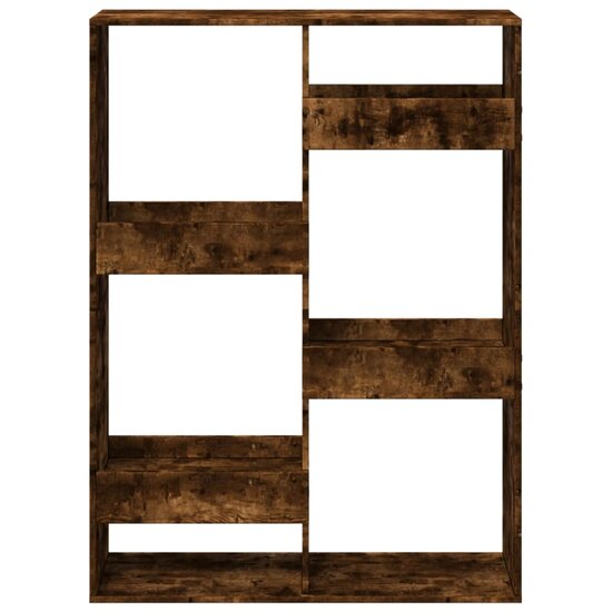 Boekenkast 100x33x135 cm bewerkt hout gerookt eikenkleurig
