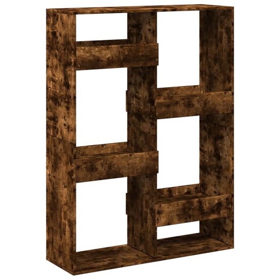 Boekenkast 100x33x135 cm bewerkt hout gerookt eikenkleurig
