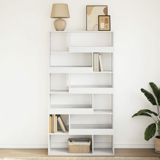 Boekenkast 100x33x187,5 cm bewerkt hout wit