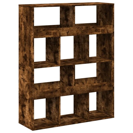 Boekenkast 100X33X125,5 Cm Bewerkt Hout Kleurig 125.5 cm Gerookt eiken