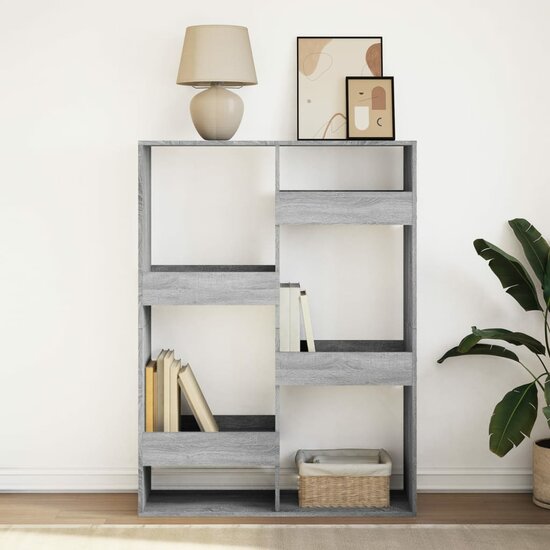 Boekenkast 100X33X Bewerkt Hout Eikenkleurig 135 cm Grijs sonoma