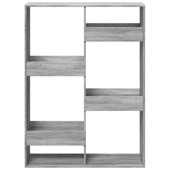 Boekenkast 100X33X Bewerkt Hout Eikenkleurig 135 cm Grijs sonoma