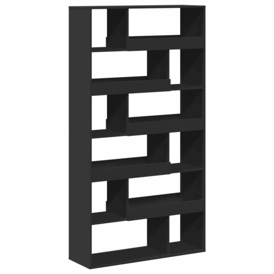 Boekenkast 100X33X187,5 Cm Bewerkt Hout 187.5 cm Zwart
