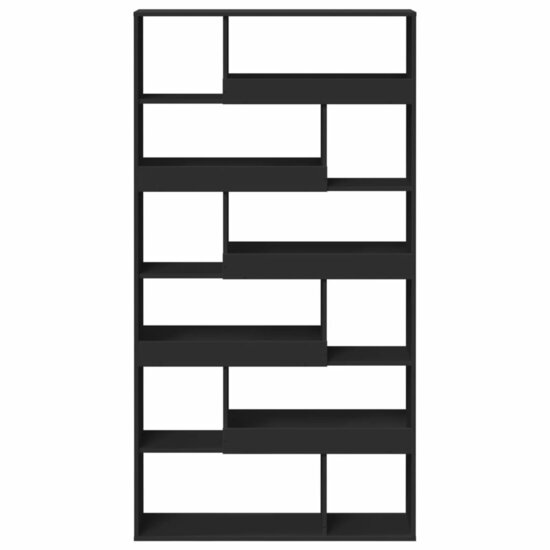 Boekenkast 100X33X187,5 Cm Bewerkt Hout 187.5 cm Zwart