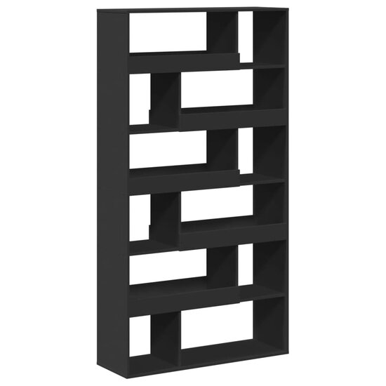 Boekenkast 100X33X187,5 Cm Bewerkt Hout 187.5 cm Zwart