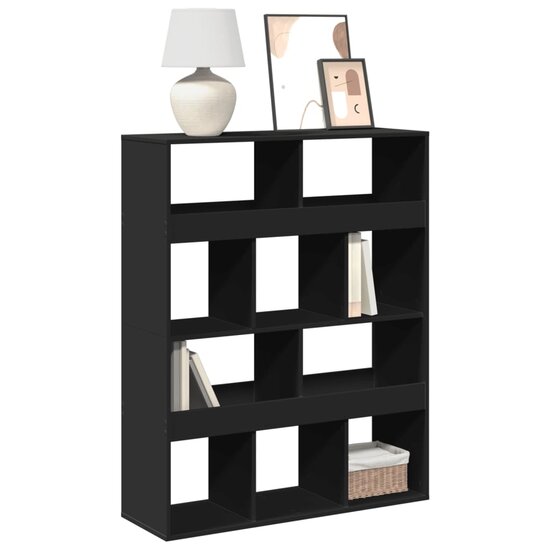 Boekenkast 100X33X125,5 Cm Bewerkt Hout 125.5 cm Zwart