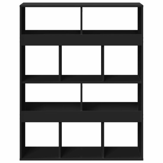 Boekenkast 100X33X125,5 Cm Bewerkt Hout 125.5 cm Zwart