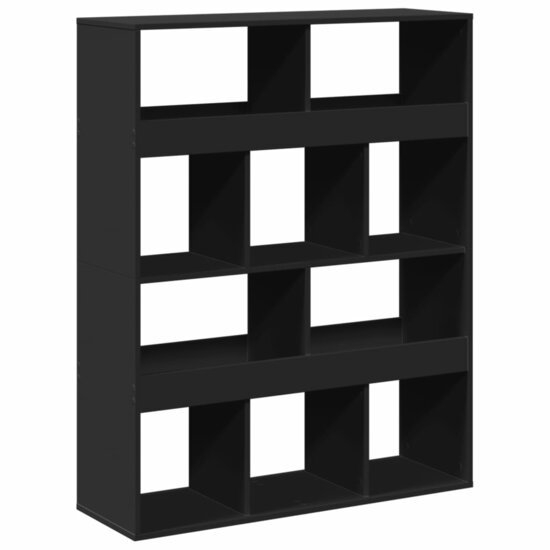 Boekenkast 100X33X125,5 Cm Bewerkt Hout 125.5 cm Zwart