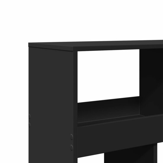 Boekenkast 100X33X125,5 Cm Bewerkt Hout 125.5 cm Zwart
