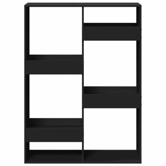 Boekenkast 100X33X Bewerkt Hout 135 cm Zwart