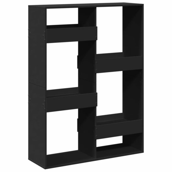 Boekenkast 100X33X Bewerkt Hout 135 cm Zwart